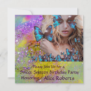Invitation BLEUE BOUTEILLE SUCRE 16 PARTY MONOGRAM, Champagne