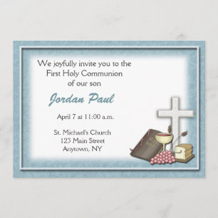 Invitation bleue communion