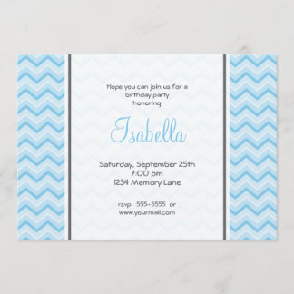 Invitation bleue d'anniversaire de Chevron