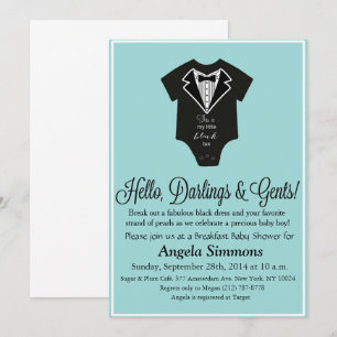 Invitation bleue de baby shower