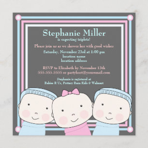 Invitation bleue de baby shower de rose de garçon