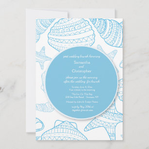 Invitation bleue de coquilles de mers