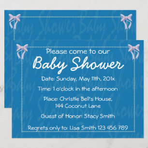 Invitation bleue de douche de bébé de