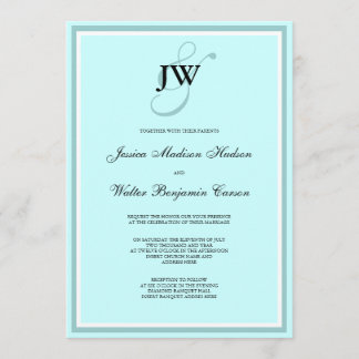 Invitation bleue de monogramme