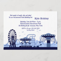 Invitation (bleue) de parc d'attractions