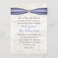 Invitation bleue et crème de bigorneau de mariage