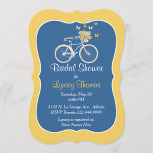 Invitation bleue et jaune chic de Fête de la