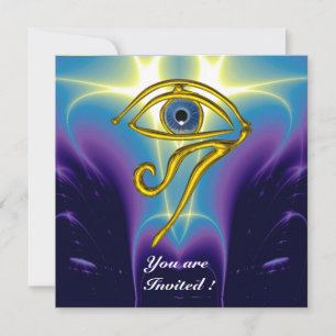 Invitation BLEUE TALISMAN, Oeil Horus, Fractures violettes bl