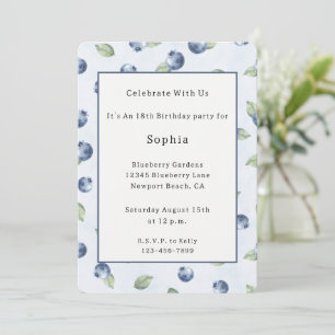 Invitation Bleuets Fruit Anniversaire