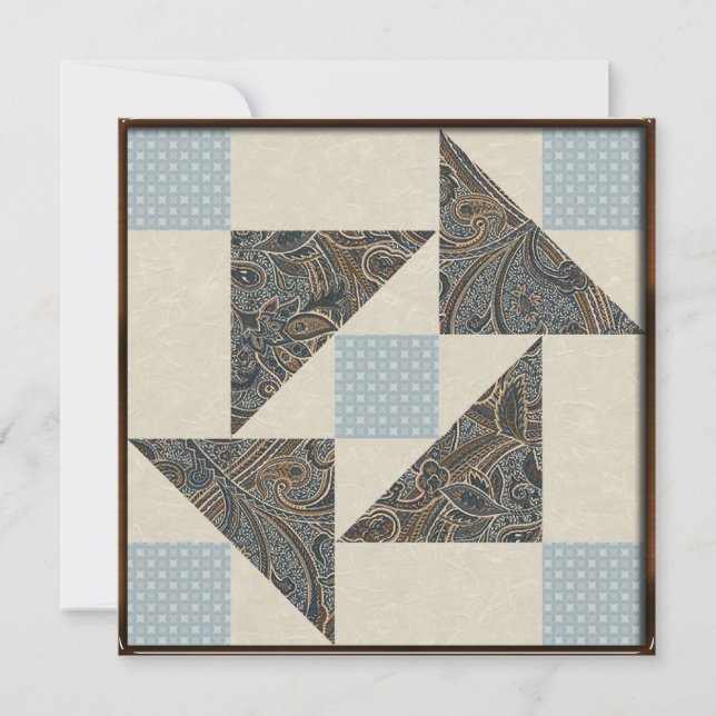 Invitation Bleus et gris du puzzle de la grand-mère (Devant)