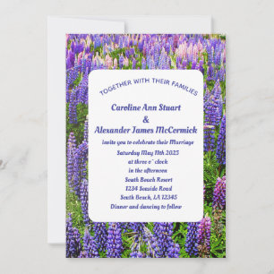 Invitation Bleus Texas Fleur Bleue Élégant Mariage
