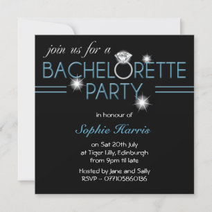 Invitation Bling Ring Blue Bachelorée