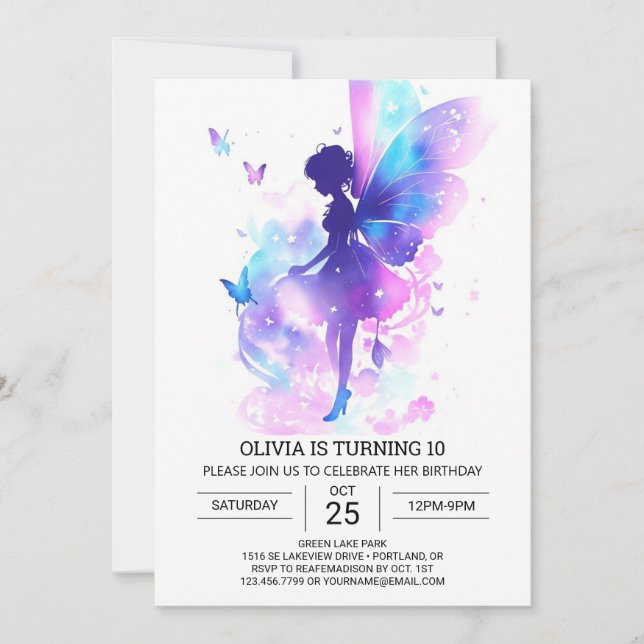 Invitation Bliss d'anniversaire de papillon en ligne (Devant)