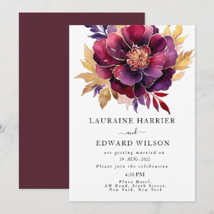 Invitation Bliss de Bourgogne : Elégant Motif floral en Win