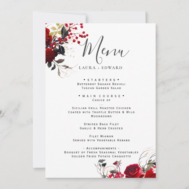 Invitation Bliss de Bourgogne : Elégant Motif floral en Win (Devant)