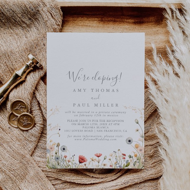 Invitation Blissant Boho Fleur sauvage Elopement Réception (Créateur téléchargé)