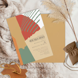 Invitation Bloc de couleur Mariage Dîner de répétition Automn
