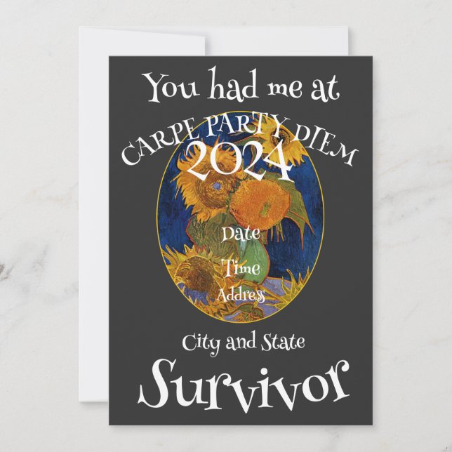 Invitation Bloc de fête surprise d'anniversaire 2024 (Devant)