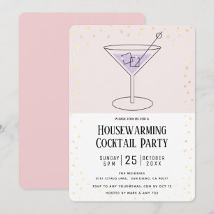 Invitation Blocage rose pâle Fête Cocktail