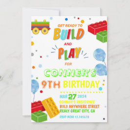 Invitation Blocs de Construction, Fête Blocs de Co