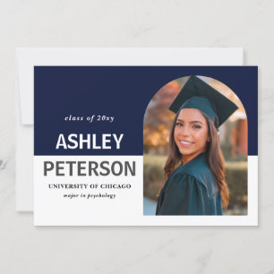 Invitation Blocs de couleur Marine Arch Photo Graduation Invi