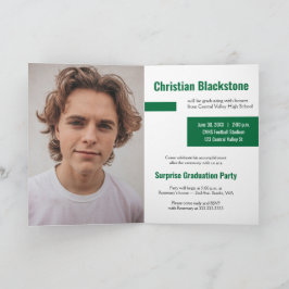 Invitation Blocs de Green Trois-Photo Graduation