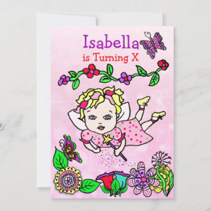Invitation Blonde Haired Caucasian Fairy Anniversaire
