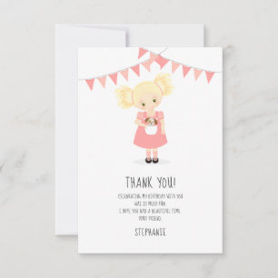 Invitation Blonde mignonne Anniversaire fille et chiot