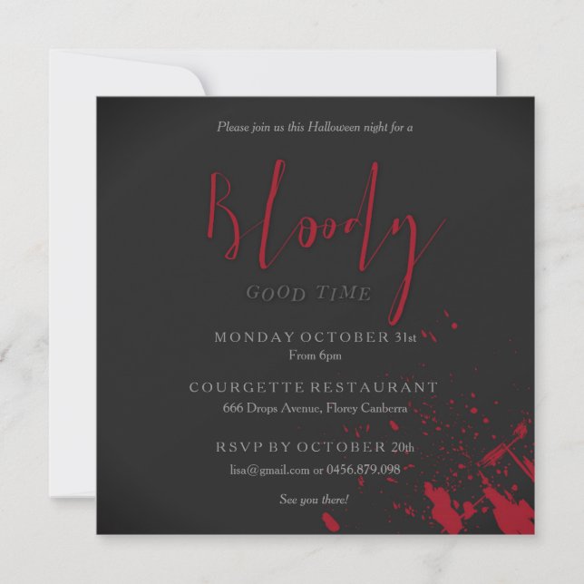 Invitation Bloody Good Time (Devant)