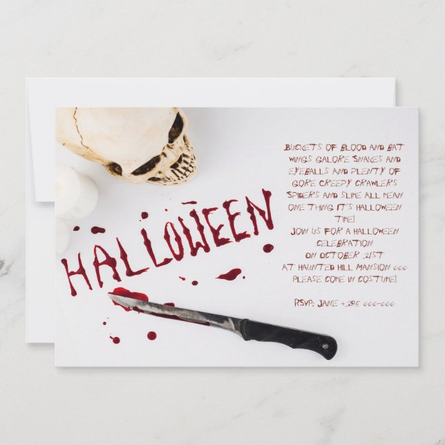 Invitation Bloody Halloween Party (Devant)