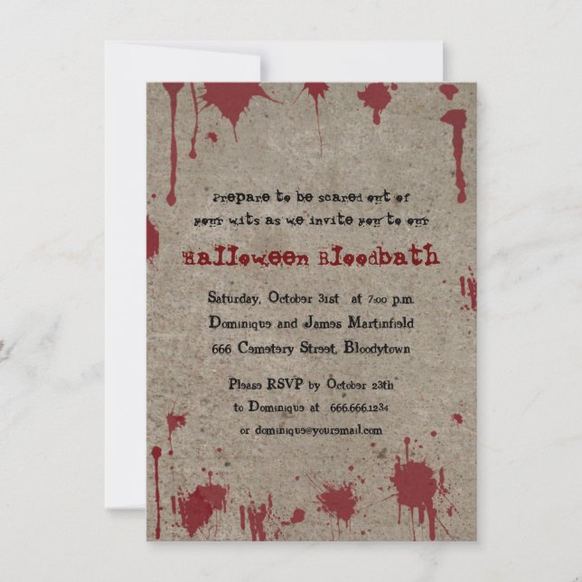 Invitation Bloody Halloween Party (Devant)