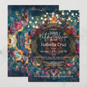 Invitation Blooms in Motion Conception de Mandala Floral