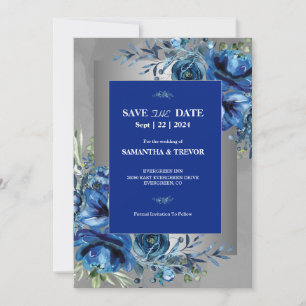 Invitation Blooms Or Vert Et Métallique : Enregistrer La Date