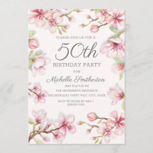 Invitation Blooms roses Green Feuille 50e anniversaire