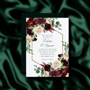 Invitation Blooms rustiques   Terracotta et Marsala Rouge Flo