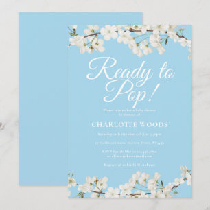 Invitation Blossom blanc prêt à saupoudrer Baby shower / Spri