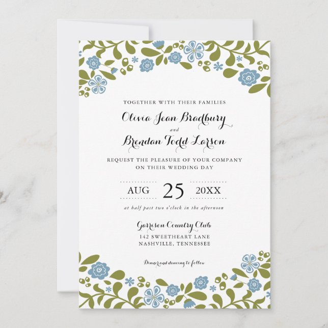 Invitation Blossoms fleurs sauvages | MARIAGE (Devant)