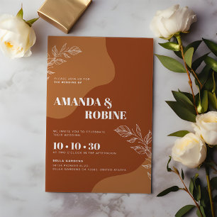 Invitation Blossoms of Love : Simple Mariage Feuille Abstrait