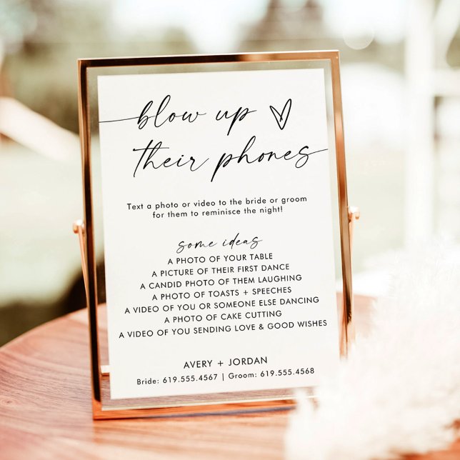 Invitation Blow their Phone Sign | Jeu photo Mariage (Créateur téléchargé)