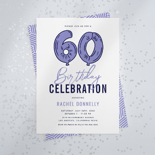 Invitation Blue 60th Birthday Party