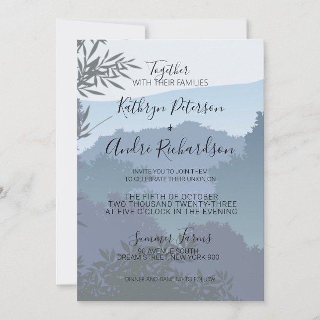 Invitation Blue Adventure Travel Forest (Devant)