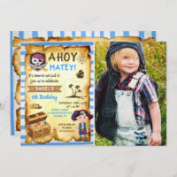 Blue Ahoy Treasure Map Garçons Pirate Photo Annive