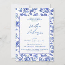 Blue and White Chinoiserie Bridal Shower