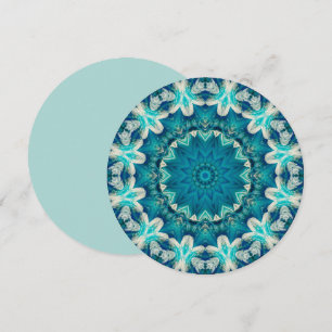 Invitation Blue Aqua Mandala Rosette Retro Hippie
