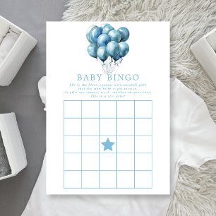 Invitation Blue Balloons Aquarelle Boy Baby shower Bingo