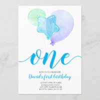 Blue Balloons Boy Premier Anniversaire Un Premier 