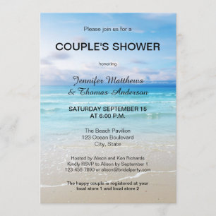 Invitation Blue Beach Couple Shower