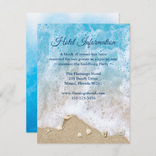 Invitation Blue Beach Waves Bat mitzvah Information de l'hôte