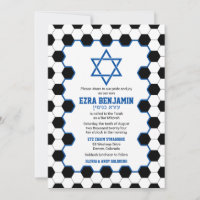 Blue Black Blanc Soccer Ball Bar Mitzvah