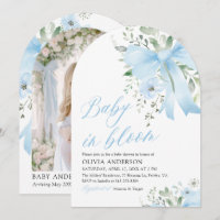 Blue Bow Baby in Floral Boy Arch Baby shower